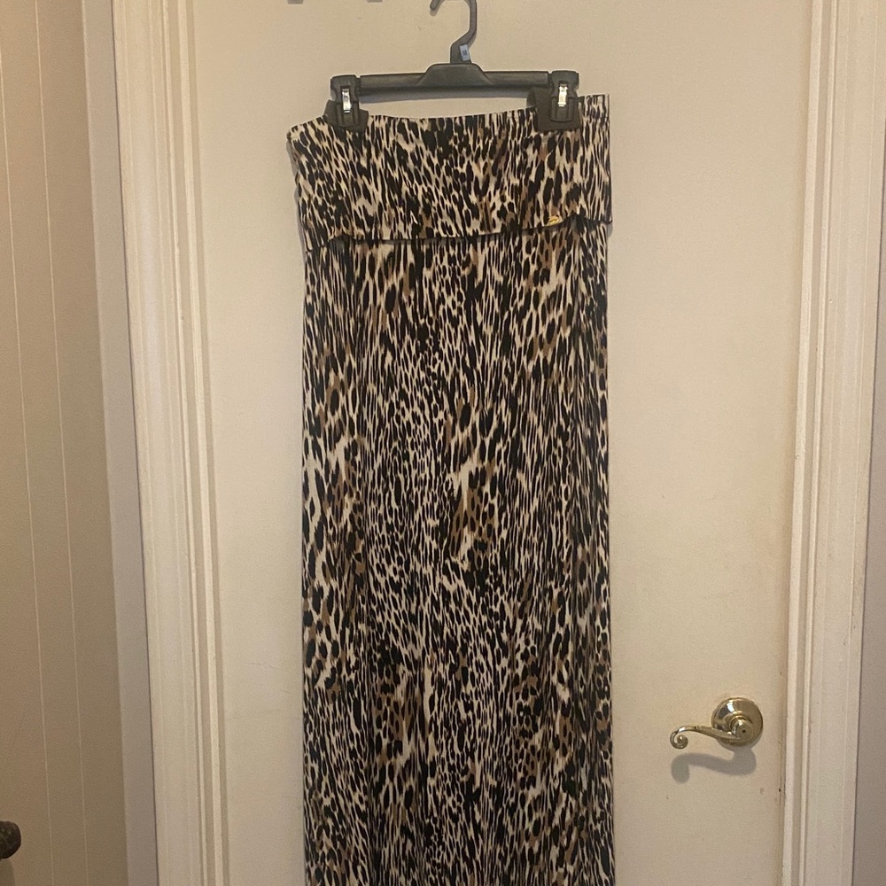 Calvin Klein Leopard Print Maxi Skirt